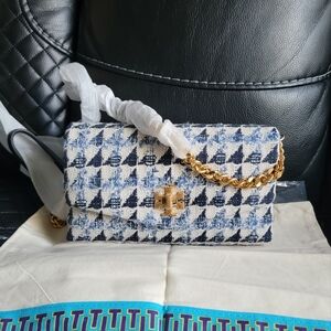 Kira chevron tweed chain wallet